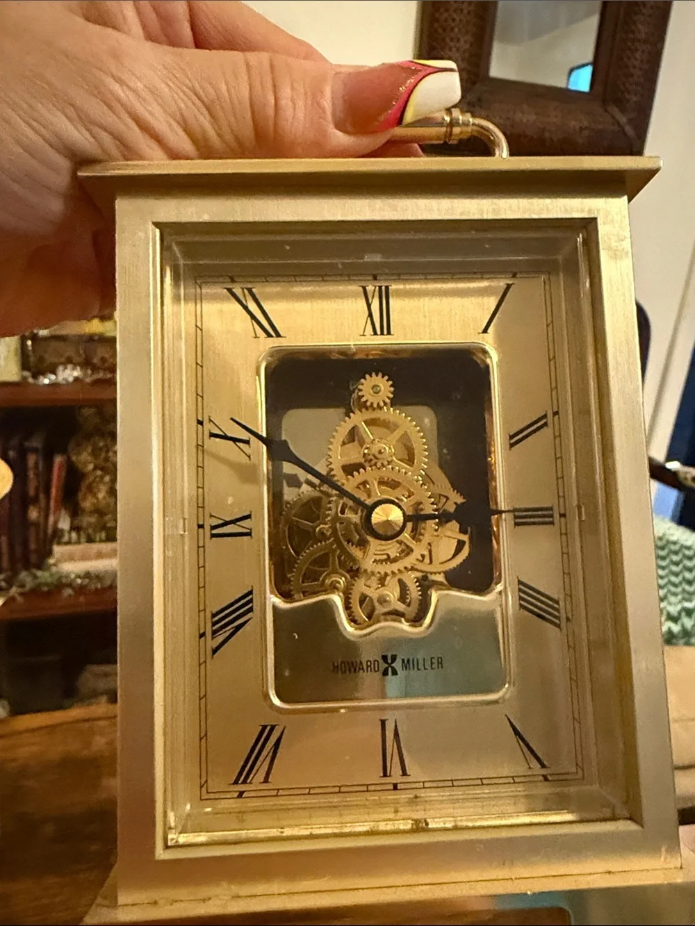 Howard Miller Gold Exposed Gear Mantel Clock